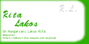 rita lakos business card